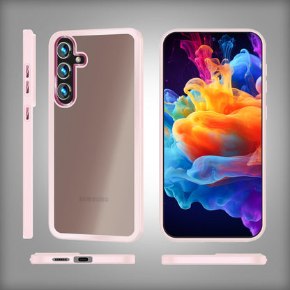 NALIA Matte Handyhülle für Samsung Galaxy S24 – Stoßfester Silikon-Rahmen & Semi-Transparent – FUZION (Anti-Fingerprint Case) – Marke aus Berlin
