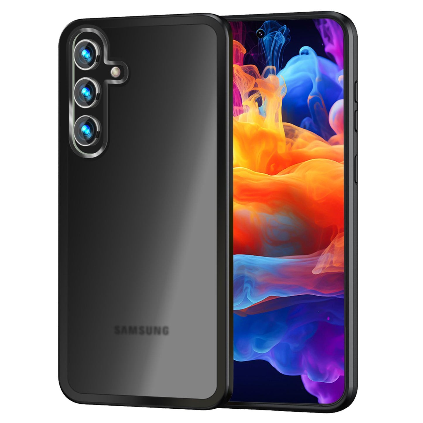 NALIA Matte Handyhülle für Samsung Galaxy S24 – Stoßfester Silikon-Rahmen & Semi-Transparent – FUZION (Anti-Fingerprint Case) – Marke aus Berlin