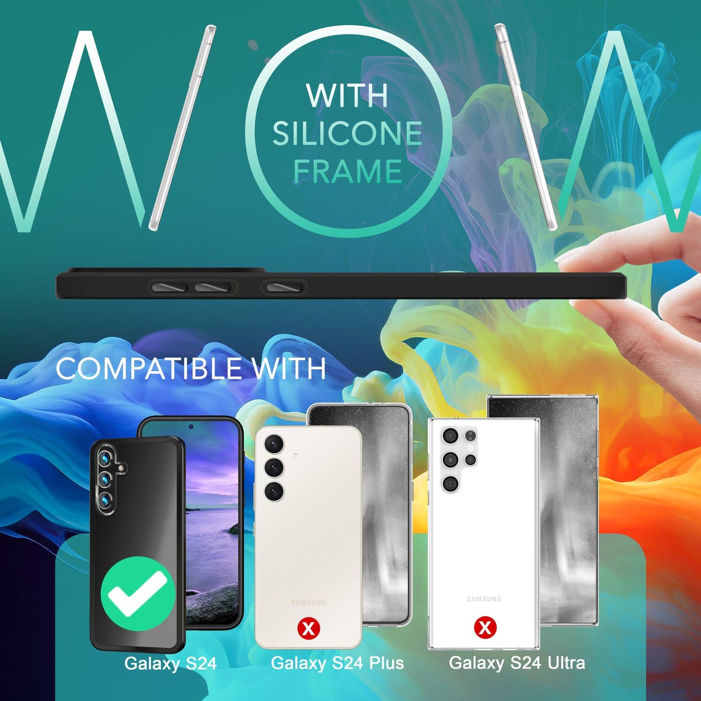 NALIA Matte Handyhülle für Samsung Galaxy S24 – Stoßfester Silikon-Rahmen & Semi-Transparent – FUZION (Anti-Fingerprint Case) – Marke aus Berlin