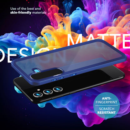 NALIA Matte Handyhülle für Samsung Galaxy S24 Plus – Stoßfester Silikon-Rahmen & Semi-Transparent – FUZION (Anti-Fingerprint Case) – Marke aus Berlin