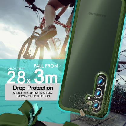 NALIA Matte Handyhülle für Samsung Galaxy S24 Plus – Stoßfester Silikon-Rahmen & Semi-Transparent – FUZION (Anti-Fingerprint Case) – Marke aus Berlin