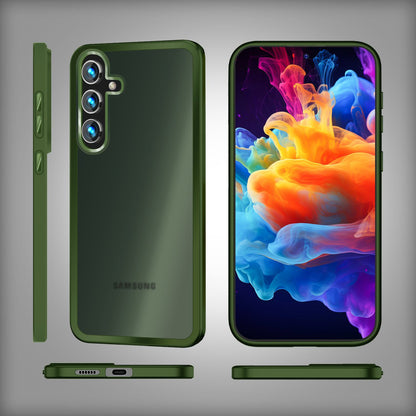 NALIA Matte Handyhülle für Samsung Galaxy S24 Plus – Stoßfester Silikon-Rahmen & Semi-Transparent – FUZION (Anti-Fingerprint Case) – Marke aus Berlin