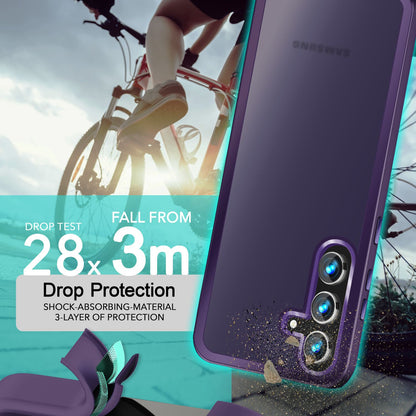 NALIA Matte Handyhülle für Samsung Galaxy S24 Plus – Stoßfester Silikon-Rahmen & Semi-Transparent – FUZION (Anti-Fingerprint Case) – Marke aus Berlin