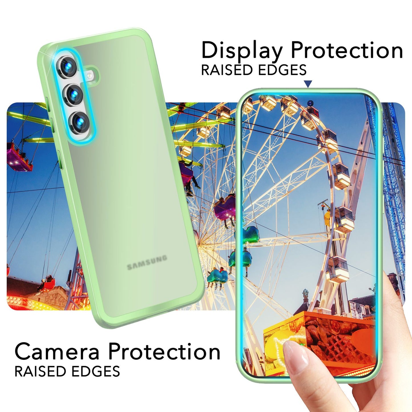 NALIA Matte Handyhülle für Samsung Galaxy S24 Plus – Stoßfester Silikon-Rahmen & Semi-Transparent – FUZION (Anti-Fingerprint Case) – Marke aus Berlin
