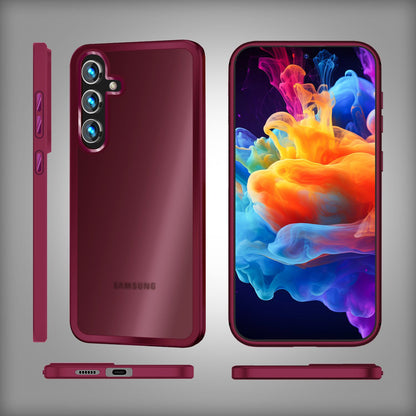 NALIA Matte Handyhülle für Samsung Galaxy S24 Plus – Stoßfester Silikon-Rahmen & Semi-Transparent – FUZION (Anti-Fingerprint Case) – Marke aus Berlin