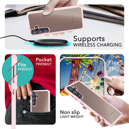 NALIA Matte Handyhülle für Samsung Galaxy S24 Plus – Stoßfester Silikon-Rahmen & Semi-Transparent – FUZION (Anti-Fingerprint Case) – Marke aus Berlin