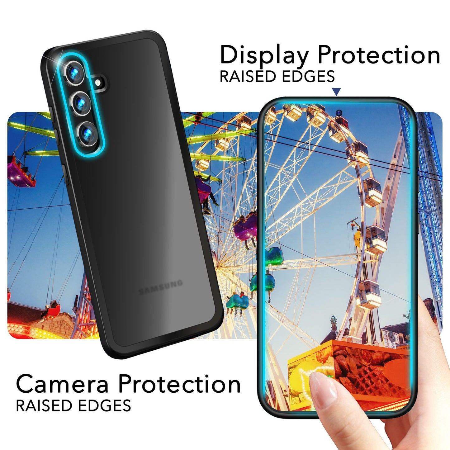 NALIA Matte Handyhülle für Samsung Galaxy S24 Plus – Stoßfester Silikon-Rahmen & Semi-Transparent – FUZION (Anti-Fingerprint Case) – Marke aus Berlin