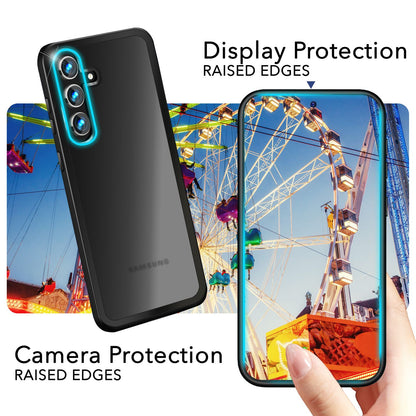 NALIA Matte Handyhülle für Samsung Galaxy S24 Plus – Stoßfester Silikon-Rahmen & Semi-Transparent – FUZION (Anti-Fingerprint Case) – Marke aus Berlin
