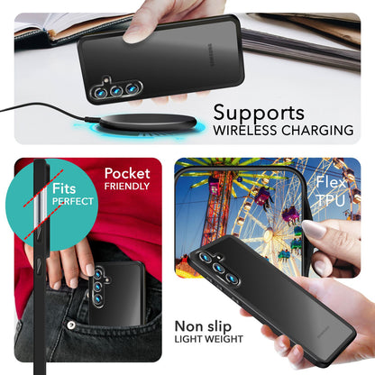NALIA Matte Handyhülle für Samsung Galaxy S24 Plus – Stoßfester Silikon-Rahmen & Semi-Transparent – FUZION (Anti-Fingerprint Case) – Marke aus Berlin
