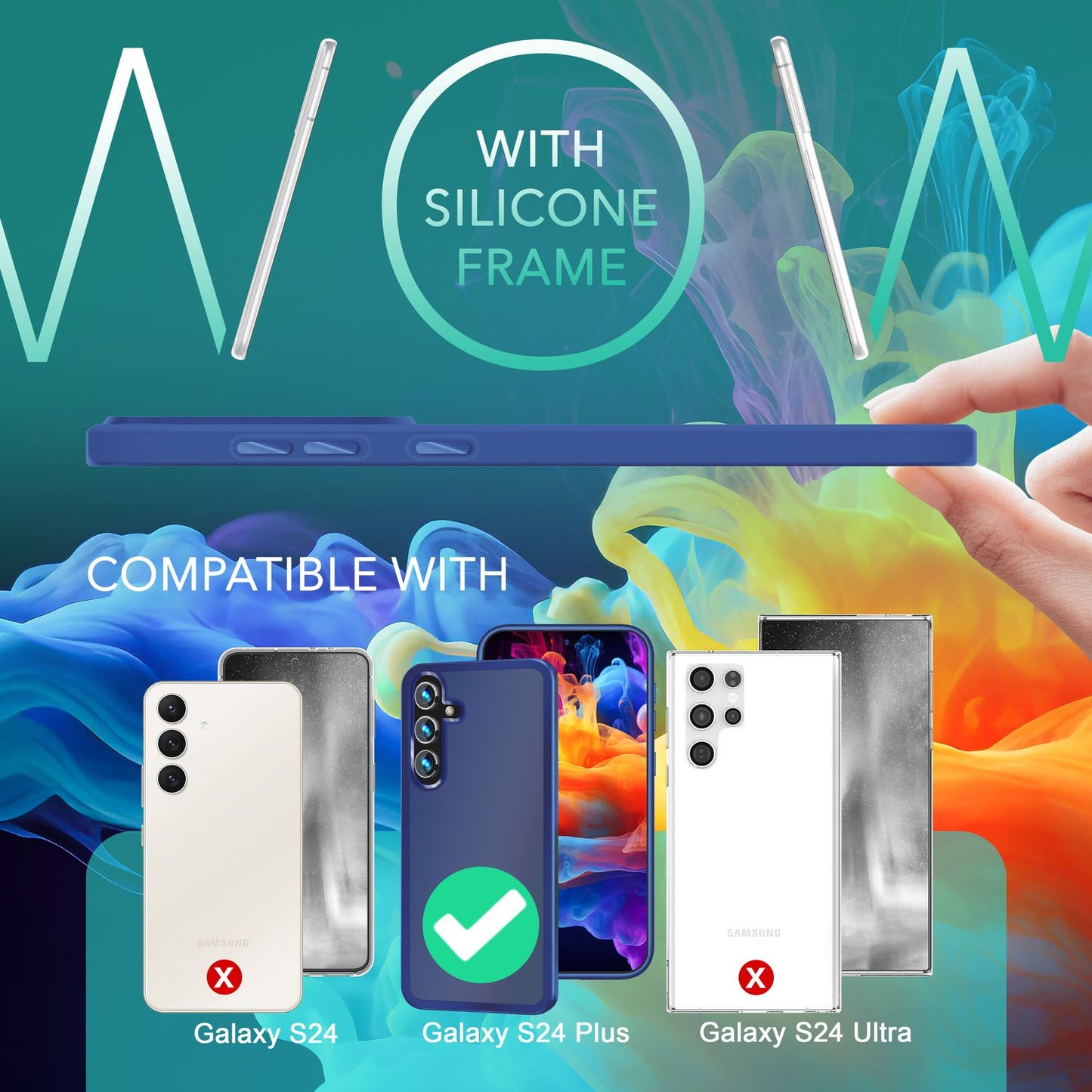 NALIA Matte Handyhülle für Samsung Galaxy S24 Plus – Stoßfester Silikon-Rahmen & Semi-Transparent – FUZION (Anti-Fingerprint Case) – Marke aus Berlin