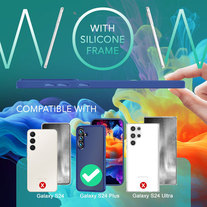 NALIA Matte Handyhülle für Samsung Galaxy S24 Plus – Stoßfester Silikon-Rahmen & Semi-Transparent – FUZION (Anti-Fingerprint Case) – Marke aus Berlin