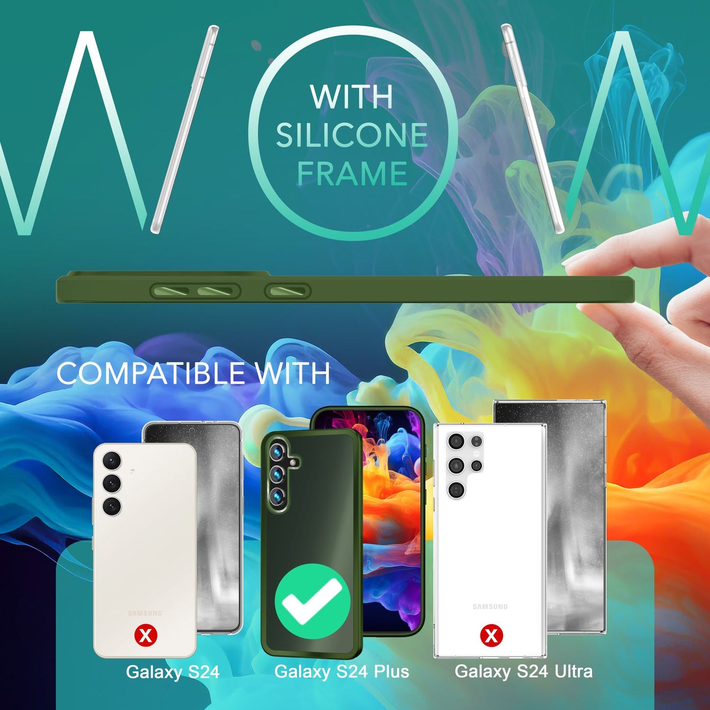 NALIA Matte Handyhülle für Samsung Galaxy S24 Plus – Stoßfester Silikon-Rahmen & Semi-Transparent – FUZION (Anti-Fingerprint Case) – Marke aus Berlin