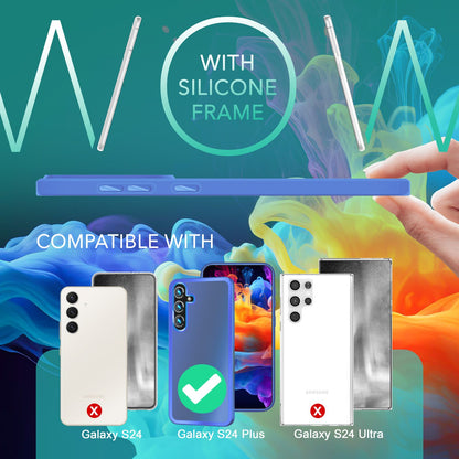 NALIA Matte Handyhülle für Samsung Galaxy S24 Plus – Stoßfester Silikon-Rahmen & Semi-Transparent – FUZION (Anti-Fingerprint Case) – Marke aus Berlin