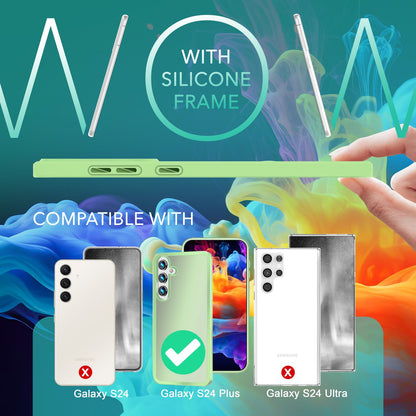 NALIA Matte Handyhülle für Samsung Galaxy S24 Plus – Stoßfester Silikon-Rahmen & Semi-Transparent – FUZION (Anti-Fingerprint Case) – Marke aus Berlin