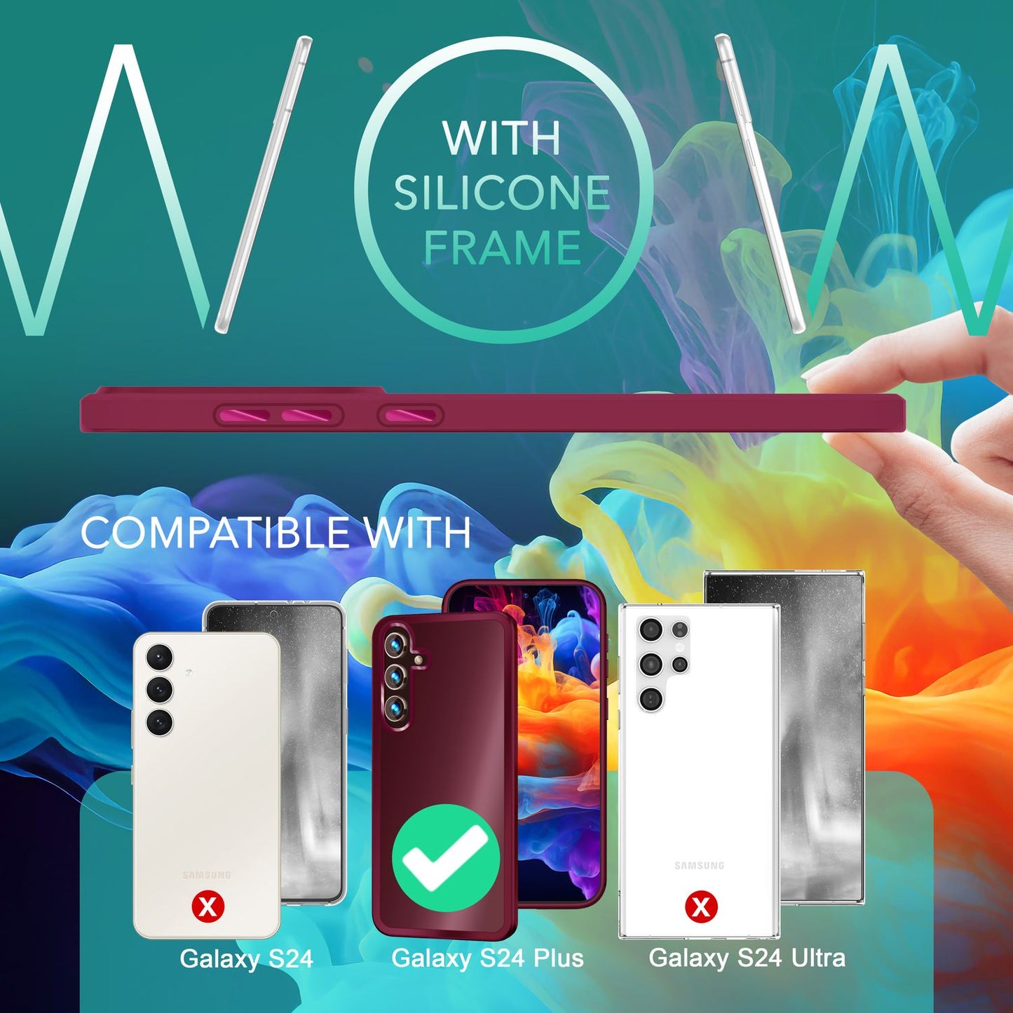 NALIA Matte Handyhülle für Samsung Galaxy S24 Plus – Stoßfester Silikon-Rahmen & Semi-Transparent – FUZION (Anti-Fingerprint Case) – Marke aus Berlin