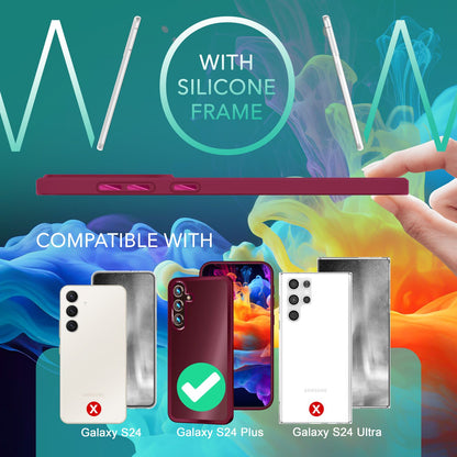 NALIA Matte Handyhülle für Samsung Galaxy S24 Plus – Stoßfester Silikon-Rahmen & Semi-Transparent – FUZION (Anti-Fingerprint Case) – Marke aus Berlin