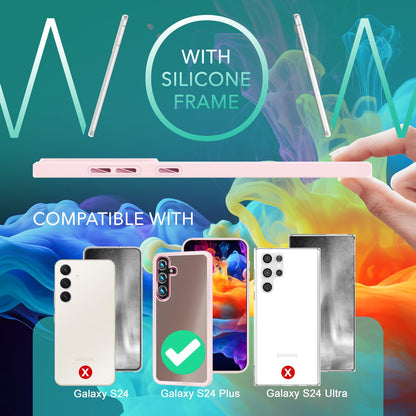 NALIA Matte Handyhülle für Samsung Galaxy S24 Plus – Stoßfester Silikon-Rahmen & Semi-Transparent – FUZION (Anti-Fingerprint Case) – Marke aus Berlin