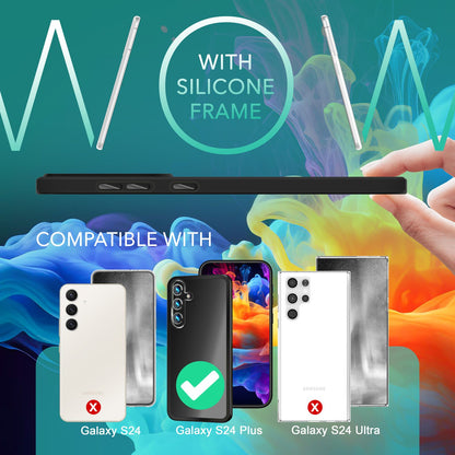 NALIA Matte Handyhülle für Samsung Galaxy S24 Plus – Stoßfester Silikon-Rahmen & Semi-Transparent – FUZION (Anti-Fingerprint Case) – Marke aus Berlin