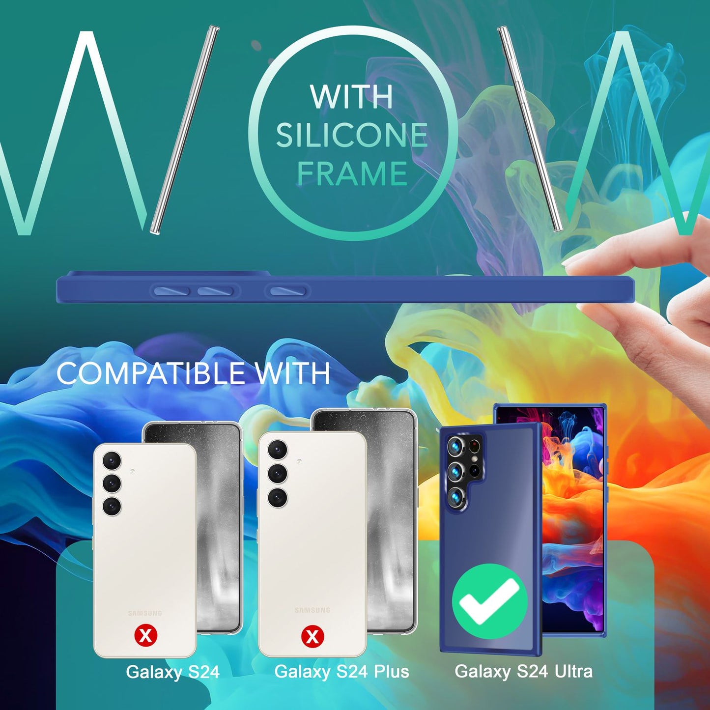 NALIA Matte Handyhülle für Samsung Galaxy S24 Ultra – Stoßfester Silikon-Rahmen & Semi-Transparent – FUZION (Anti-Fingerprint Case) – Marke aus Berlin