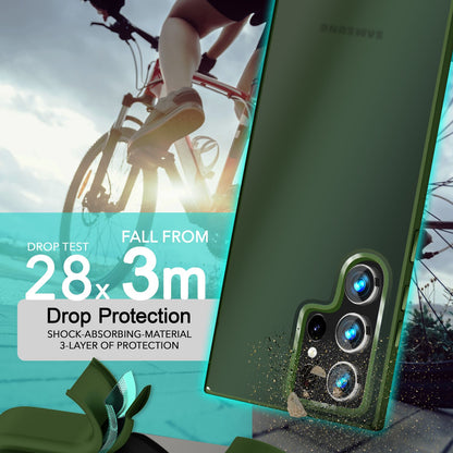NALIA Matte Handyhülle für Samsung Galaxy S24 Ultra – Stoßfester Silikon-Rahmen & Semi-Transparent – FUZION (Anti-Fingerprint Case) – Marke aus Berlin