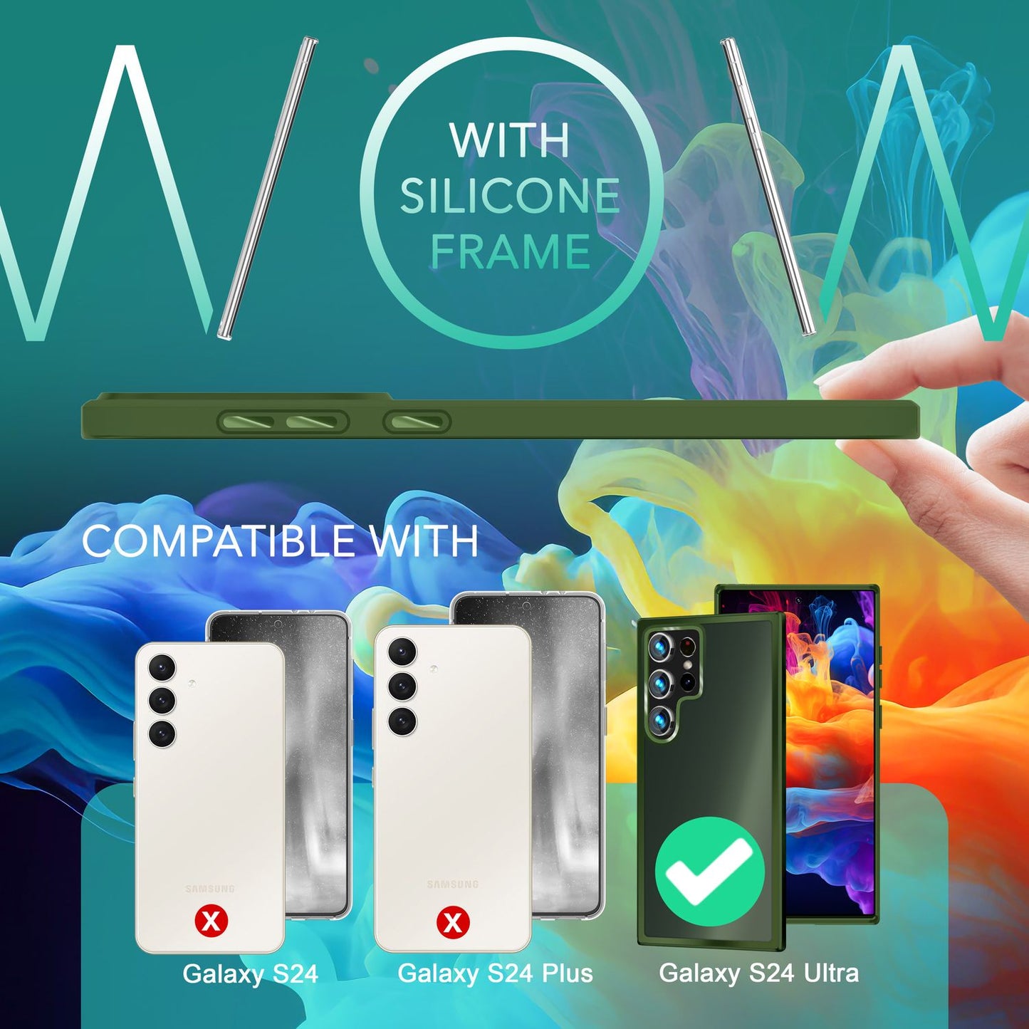 NALIA Matte Handyhülle für Samsung Galaxy S24 Ultra – Stoßfester Silikon-Rahmen & Semi-Transparent – FUZION (Anti-Fingerprint Case) – Marke aus Berlin