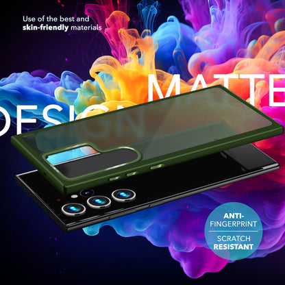 NALIA Matte Handyhülle für Samsung Galaxy S24 Ultra – Stoßfester Silikon-Rahmen & Semi-Transparent – FUZION (Anti-Fingerprint Case) – Marke aus Berlin
