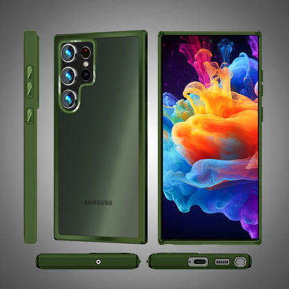 NALIA Matte Handyhülle für Samsung Galaxy S24 Ultra – Stoßfester Silikon-Rahmen & Semi-Transparent – FUZION (Anti-Fingerprint Case) – Marke aus Berlin
