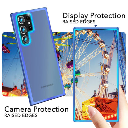 NALIA Matte Handyhülle für Samsung Galaxy S24 Ultra – Stoßfester Silikon-Rahmen & Semi-Transparent – FUZION (Anti-Fingerprint Case) – Marke aus Berlin