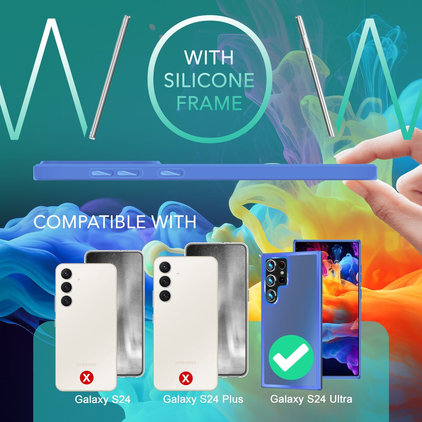 NALIA Matte Handyhülle für Samsung Galaxy S24 Ultra – Stoßfester Silikon-Rahmen & Semi-Transparent – FUZION (Anti-Fingerprint Case) – Marke aus Berlin