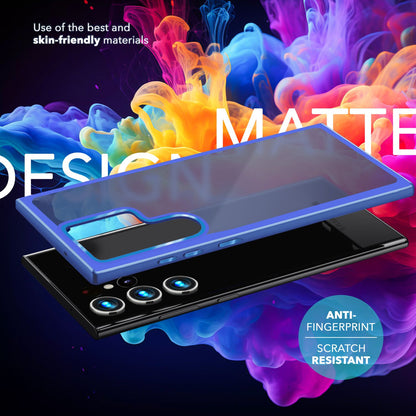 NALIA Matte Handyhülle für Samsung Galaxy S24 Ultra – Stoßfester Silikon-Rahmen & Semi-Transparent – FUZION (Anti-Fingerprint Case) – Marke aus Berlin