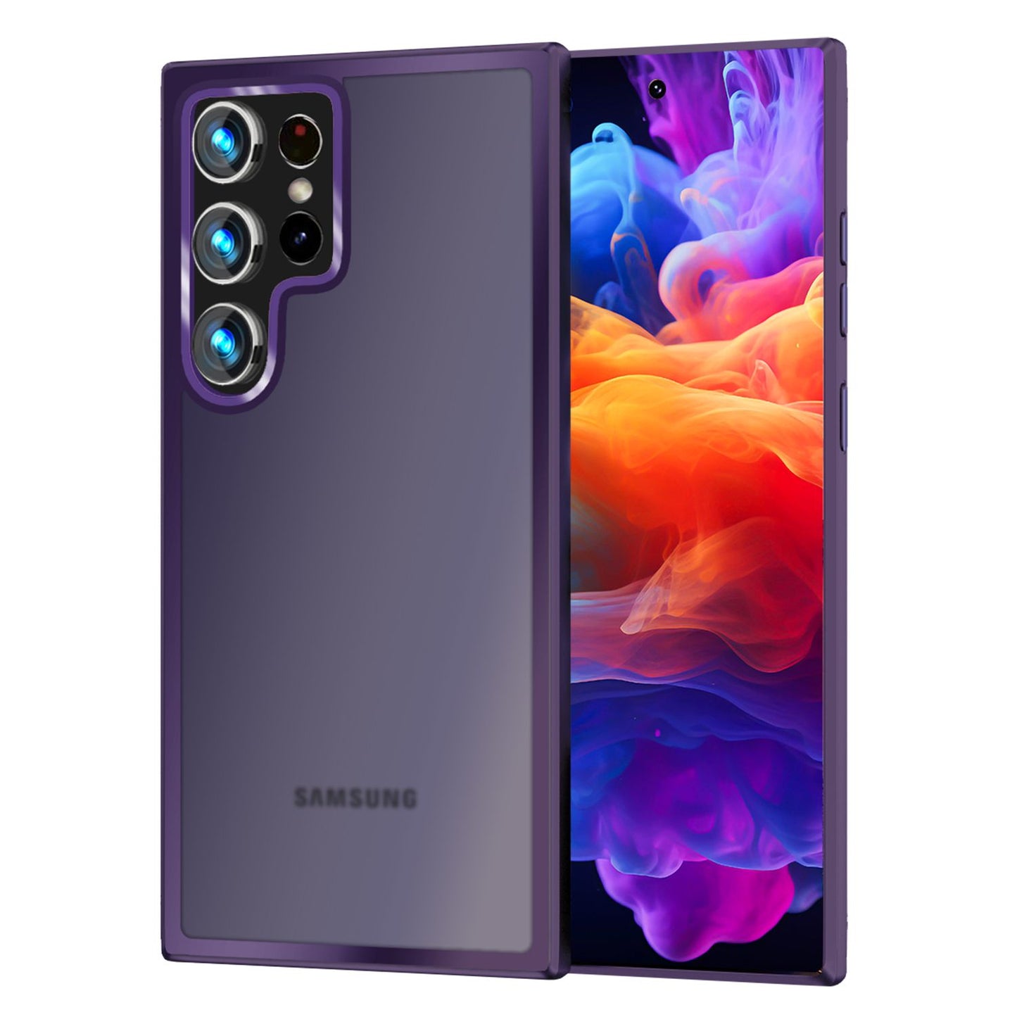 NALIA Matte Handyhülle für Samsung Galaxy S24 Ultra – Stoßfester Silikon-Rahmen & Semi-Transparent – FUZION (Anti-Fingerprint Case) – Marke aus Berlin