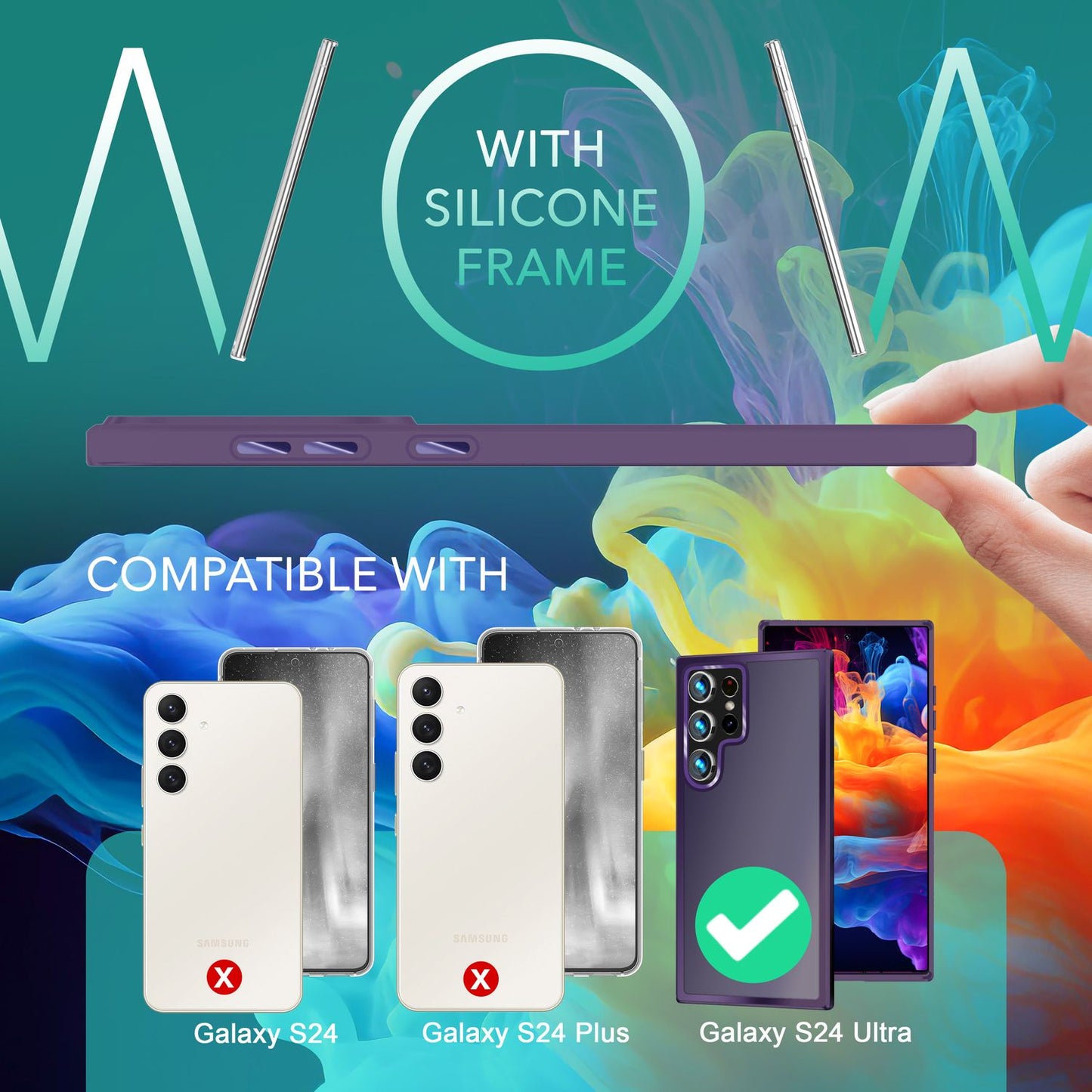 NALIA Matte Handyhülle für Samsung Galaxy S24 Ultra – Stoßfester Silikon-Rahmen & Semi-Transparent – FUZION (Anti-Fingerprint Case) – Marke aus Berlin