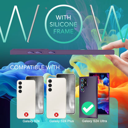 NALIA Matte Handyhülle für Samsung Galaxy S24 Ultra – Stoßfester Silikon-Rahmen & Semi-Transparent – FUZION (Anti-Fingerprint Case) – Marke aus Berlin