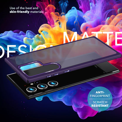 NALIA Matte Handyhülle für Samsung Galaxy S24 Ultra – Stoßfester Silikon-Rahmen & Semi-Transparent – FUZION (Anti-Fingerprint Case) – Marke aus Berlin