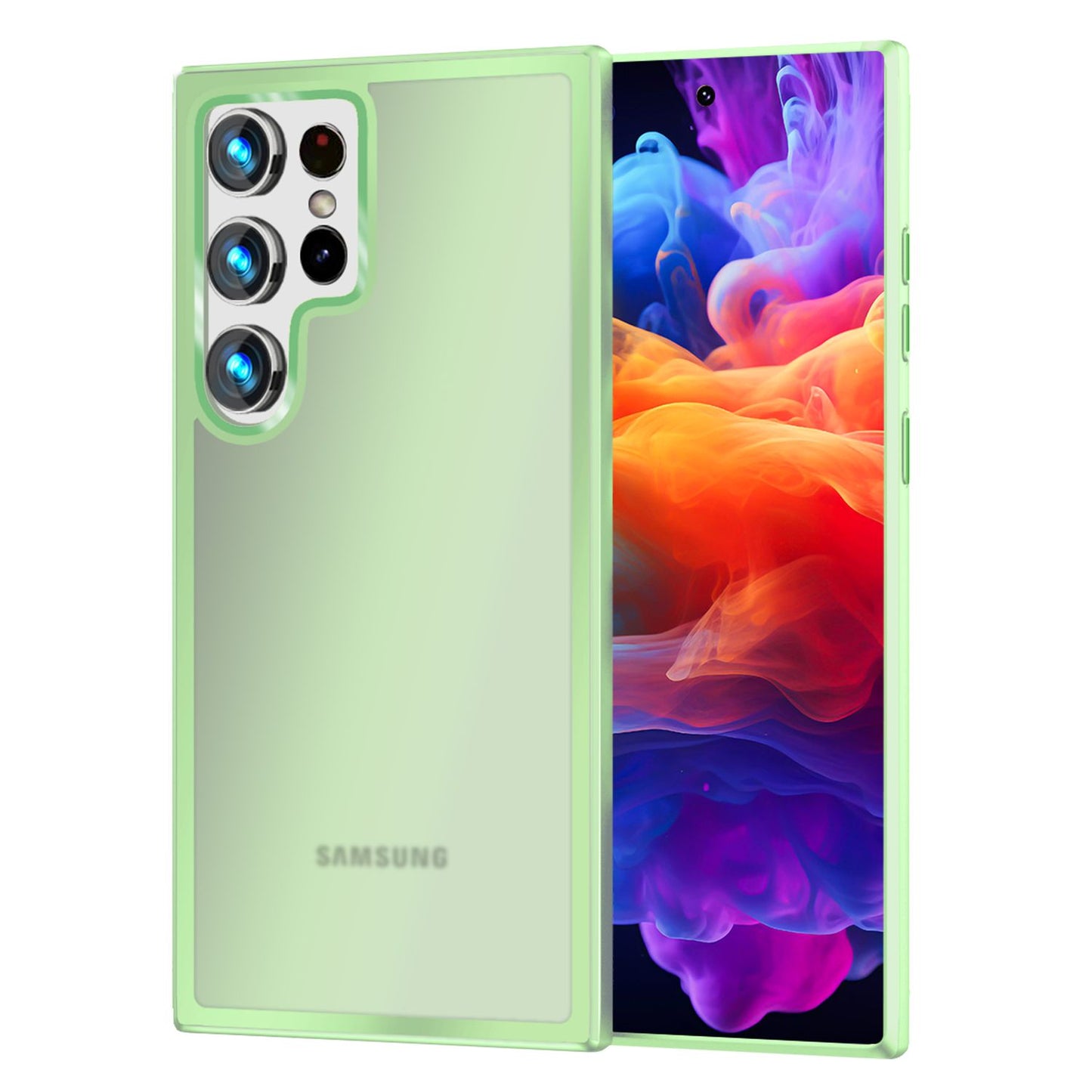 NALIA Matte Handyhülle für Samsung Galaxy S24 Ultra – Stoßfester Silikon-Rahmen & Semi-Transparent – FUZION (Anti-Fingerprint Case) – Marke aus Berlin