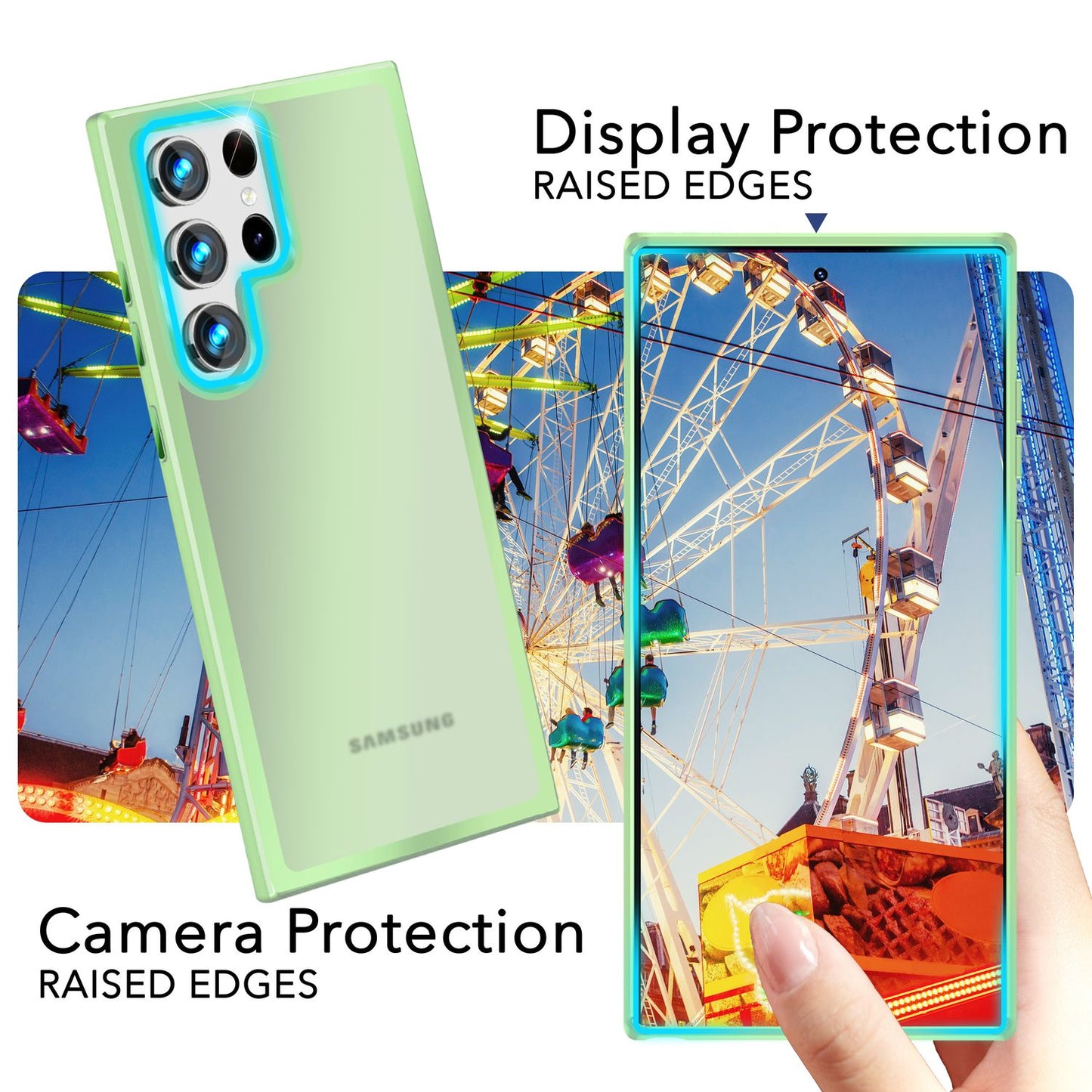 NALIA Matte Handyhülle für Samsung Galaxy S24 Ultra – Stoßfester Silikon-Rahmen & Semi-Transparent – FUZION (Anti-Fingerprint Case) – Marke aus Berlin