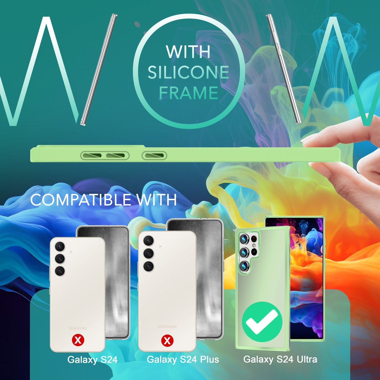 NALIA Matte Handyhülle für Samsung Galaxy S24 Ultra – Stoßfester Silikon-Rahmen & Semi-Transparent – FUZION (Anti-Fingerprint Case) – Marke aus Berlin