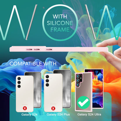 NALIA Matte Handyhülle für Samsung Galaxy S24 Ultra – Stoßfester Silikon-Rahmen & Semi-Transparent – FUZION (Anti-Fingerprint Case) – Marke aus Berlin