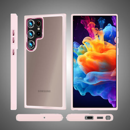 NALIA Matte Handyhülle für Samsung Galaxy S24 Ultra – Stoßfester Silikon-Rahmen & Semi-Transparent – FUZION (Anti-Fingerprint Case) – Marke aus Berlin