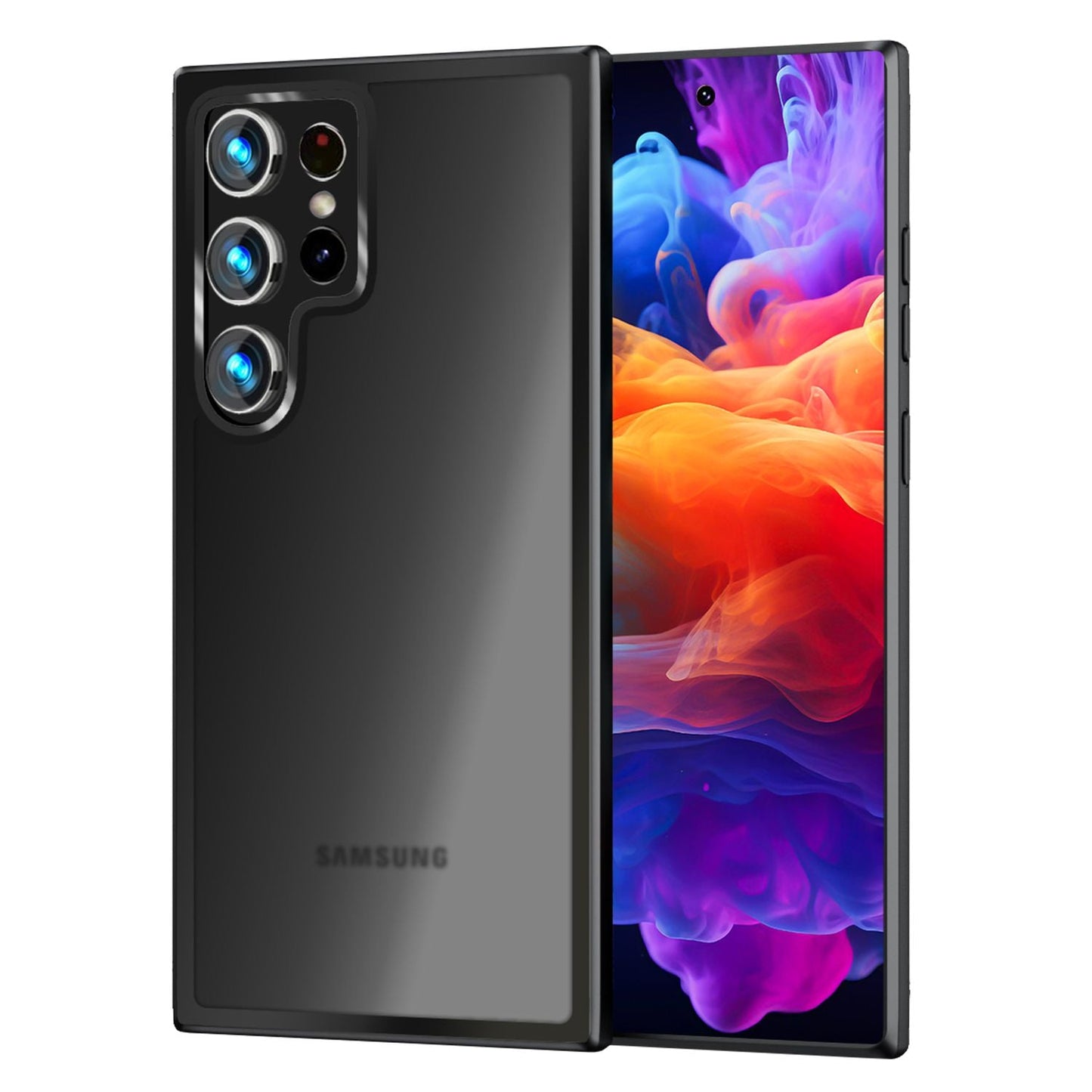 NALIA Matte Handyhülle für Samsung Galaxy S24 Ultra – Stoßfester Silikon-Rahmen & Semi-Transparent – FUZION (Anti-Fingerprint Case) – Marke aus Berlin