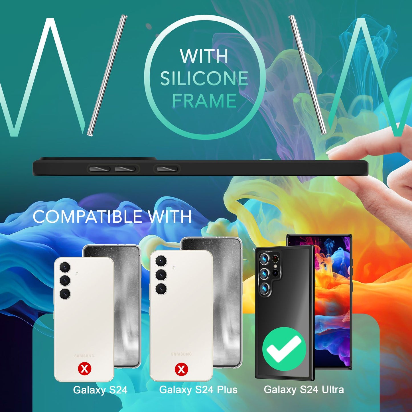 NALIA Matte Handyhülle für Samsung Galaxy S24 Ultra – Stoßfester Silikon-Rahmen & Semi-Transparent – FUZION (Anti-Fingerprint Case) – Marke aus Berlin