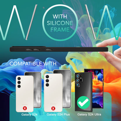 NALIA Matte Handyhülle für Samsung Galaxy S24 Ultra – Stoßfester Silikon-Rahmen & Semi-Transparent – FUZION (Anti-Fingerprint Case) – Marke aus Berlin