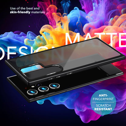 NALIA Matte Handyhülle für Samsung Galaxy S24 Ultra – Stoßfester Silikon-Rahmen & Semi-Transparent – FUZION (Anti-Fingerprint Case) – Marke aus Berlin