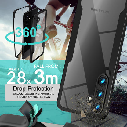 NALIA 360° Hülle für Samsung Galaxy S24 Plus – Vergilbungsfrei & Rutschfester Matt-Rahmen – SURROUND (Full-Body Case mit Kameraschutz) – Marke aus Berlin