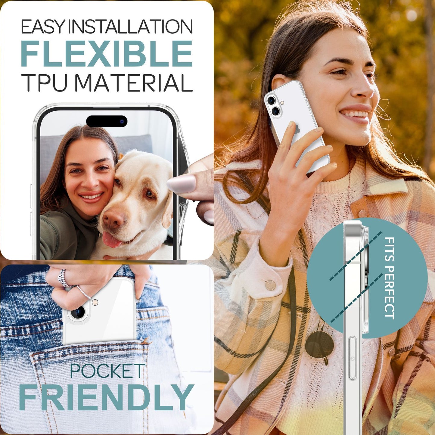 NALIA Transparente Silikonhülle für iPhone 16 – Anti-Gelb & Rutschfest – GLAZE (Handyhülle Kristallklar, Schlank & Stoßfest) – Marke aus Berlin