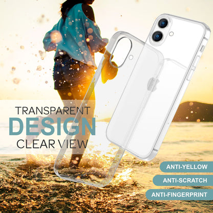 NALIA Transparente Silikonhülle für iPhone 16 Plus – Anti-Gelb & Rutschfest – GLAZE (Handyhülle Kristallklar, Schlank & Stoßfest) – Marke aus Berlin