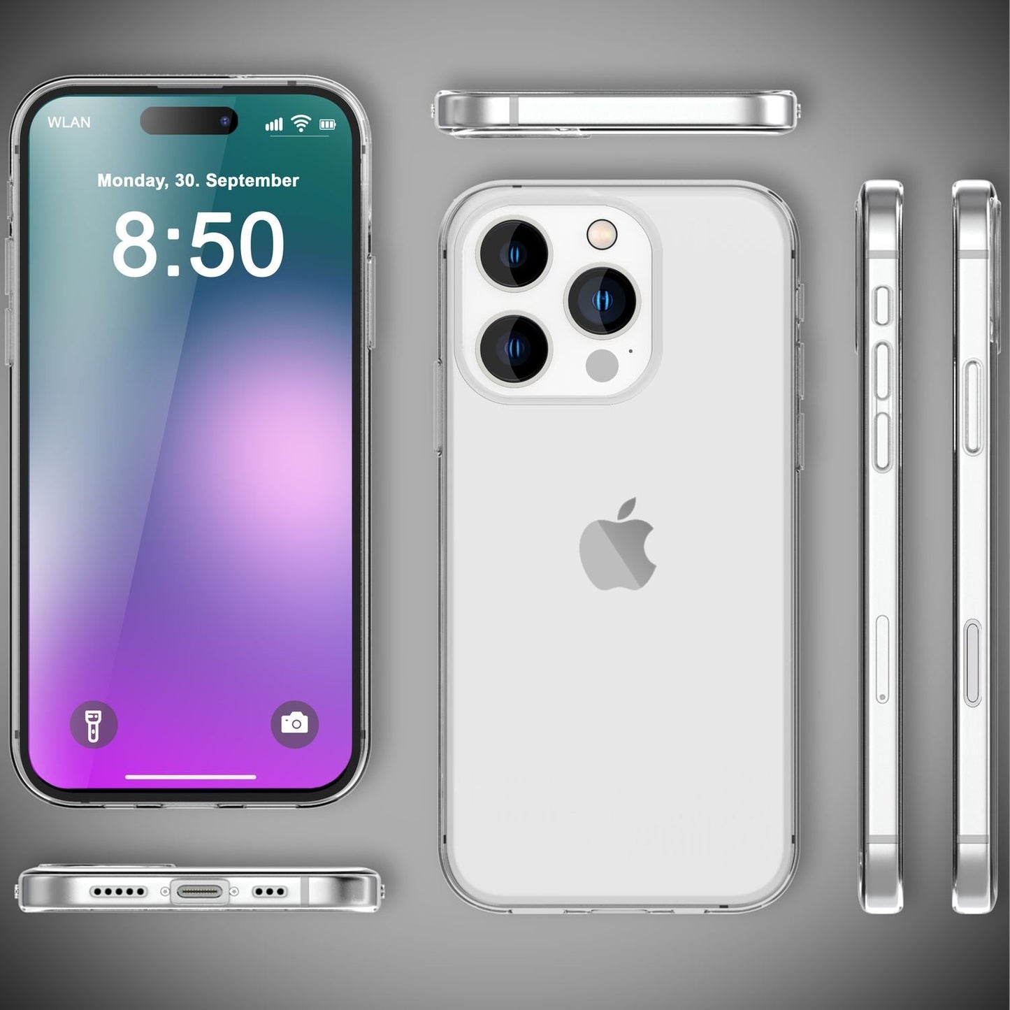 NALIA Transparente Silikonhülle für iPhone 16 Pro – Anti-Gelb & Rutschfest – GLAZE (Handyhülle Kristallklar, Schlank & Stoßfest) – Marke aus Berlin