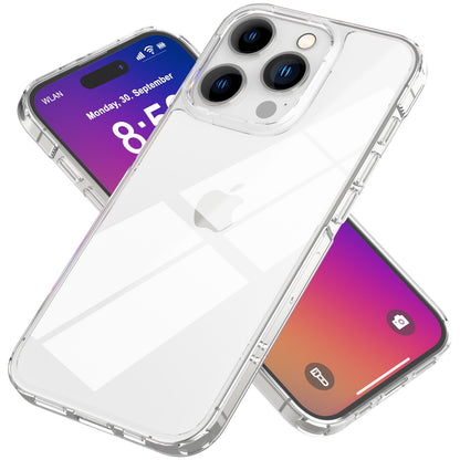 NALIA Transparente Hülle für iPhone 16 Pro Max – Anti-Gelb & Stoßfest – BLYSS (Rückseite in Glas-Optik) – Marke aus Berlin