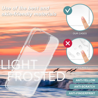 NALIA Matt-Transparentes Case für iPhone 16 Pro – Milchglas-Optik & Anti-Fingerprint – NYTE (Stoßfest, Harte Rückseite & Silikon Bumper) – Marke aus Berlin