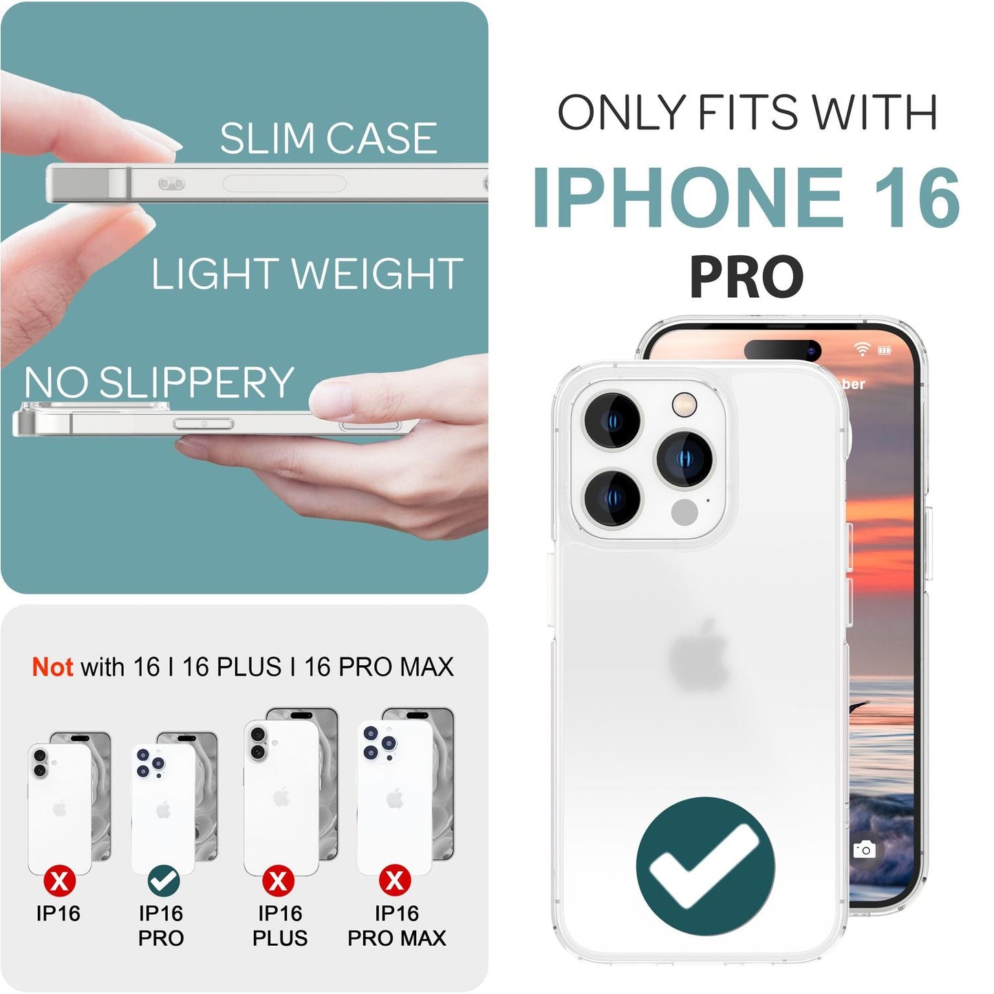 NALIA Matt-Transparentes Case für iPhone 16 Pro – Milchglas-Optik & Anti-Fingerprint – NYTE (Stoßfest, Harte Rückseite & Silikon Bumper) – Marke aus Berlin